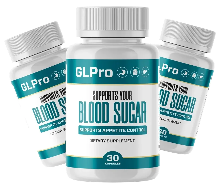 3 white GLPro bottles with teal bands
